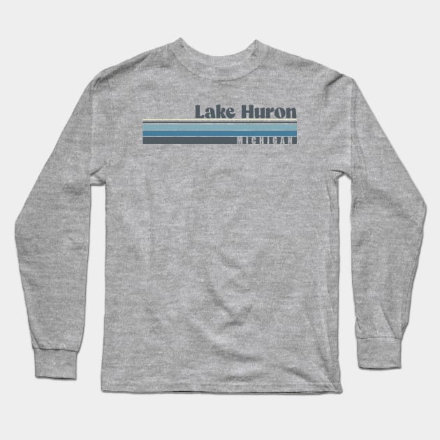 Lake Huron Michigan Long Sleeve T-Shirt by Drafted Offroad